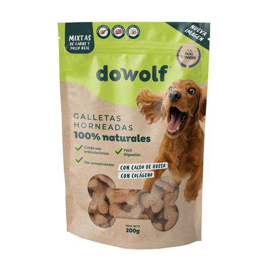 Caja x24 Galletas 200 gr Mixtas Pollo, ternera, caldo de hueso y colágeno