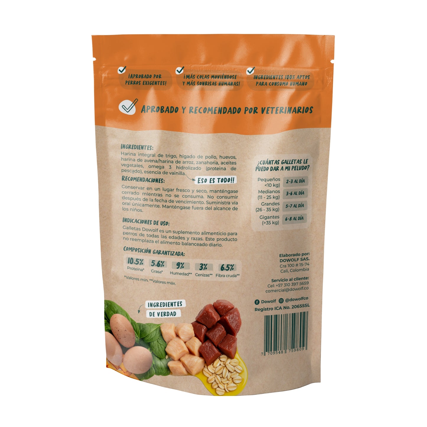 Caja x24 Galletas 200gr Pollo Zanahoria OMEGA 3