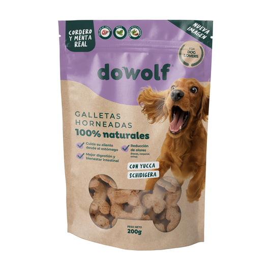 Caja x24 Galletas 200 gr Cordero, menta y Yucca Schidigera