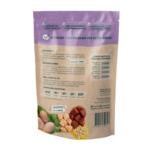 Caja x24 Galletas 200 gr Cordero, menta y Yucca Schidigera